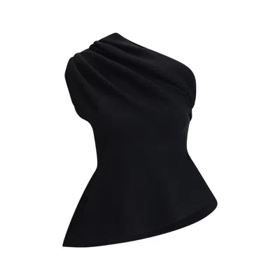 Khaite Aimee Wool Top In Black
