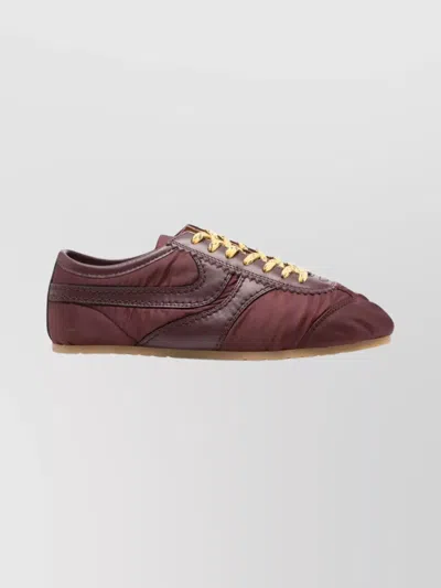 Dries Van Noten Low-top Nylon Running Sneakers With Leather Inserts In Multi