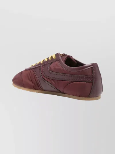 Dries Van Noten Low-top Nylon Running Sneakers With Leather Inserts In Multi
