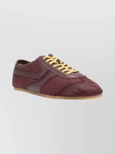 Dries Van Noten Low-top Nylon Running Sneakers With Leather Inserts In Multi