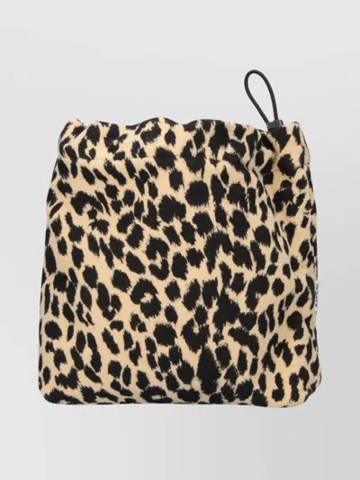 Aspesi Top Handle Clutch Bag With Leopard Print