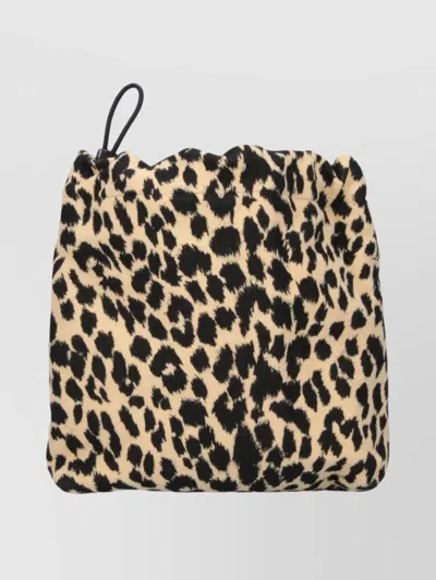 Aspesi Top Handle Clutch Bag With Leopard Print