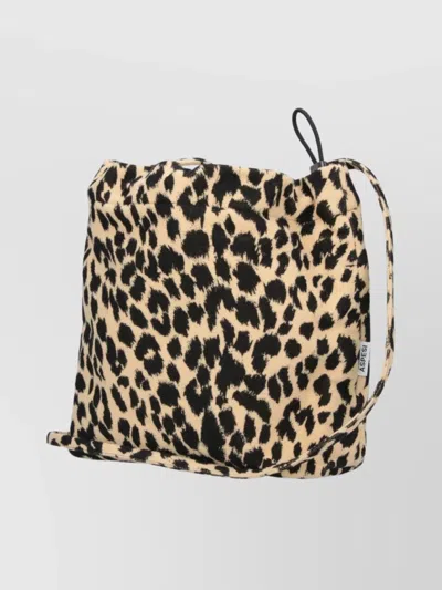 Aspesi Top Handle Clutch Bag With Leopard Print