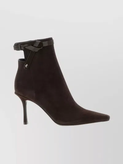 Jimmy Choo Camie Brown Ankle Boots With Knot Detail In Suede Woman In Brown