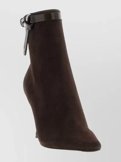 Jimmy Choo Camie Brown Ankle Boots With Knot Detail In Suede Woman In Brown