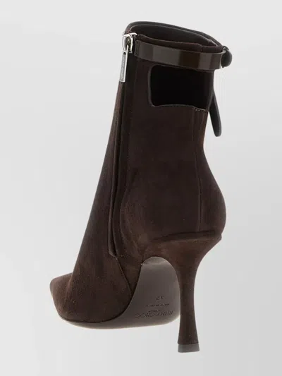Jimmy Choo Camie Brown Ankle Boots With Knot Detail In Suede Woman In Brown