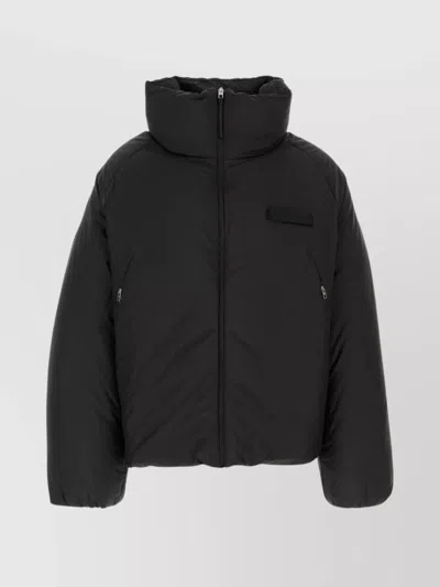 Jacquemus Quilted Jacket With High Collar And Pockets In Black