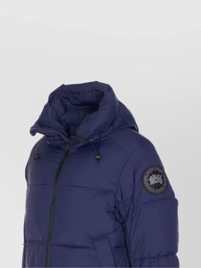Canada Goose Black Classic Front-zip Jacket With High Collar And Utility Pockets In Blue