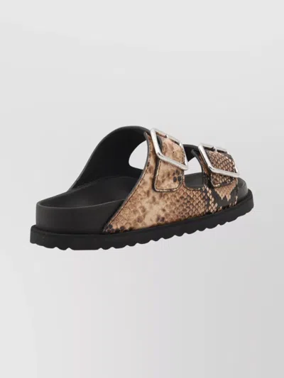 Birkenstock 1774 Open Toe Sandals Featuring Textured Sole In Animal Print