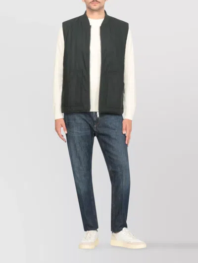 Autry Crewneck Wool Blend Vest With Logo Patch In Green