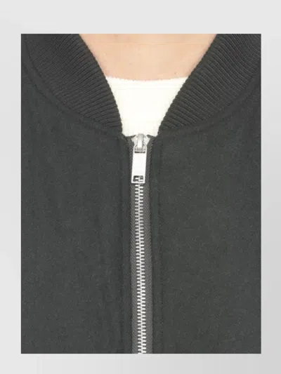 Autry Crewneck Wool Blend Vest With Logo Patch In Green