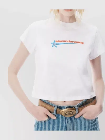 Alexander Wang Crystal Hotfix Star Jersey T-shirt In White