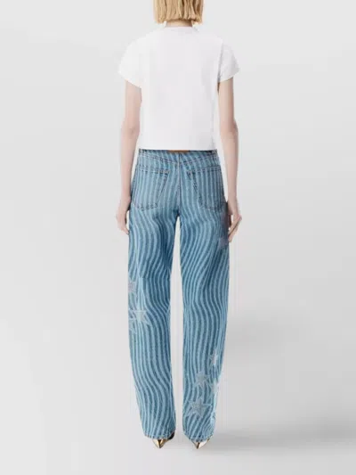 Alexander Wang Crystal Hotfix Star Jersey T-shirt In White