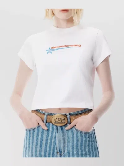 Alexander Wang Crystal Hotfix Star Jersey T-shirt In White