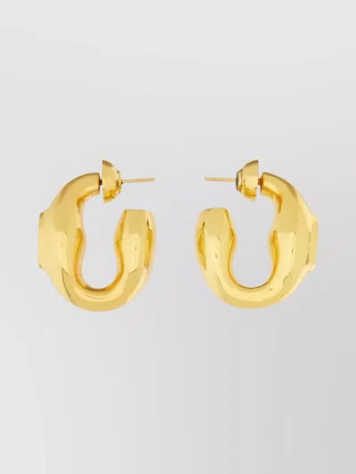 Patou Round Hoop Earrings Polished Finish In Gold