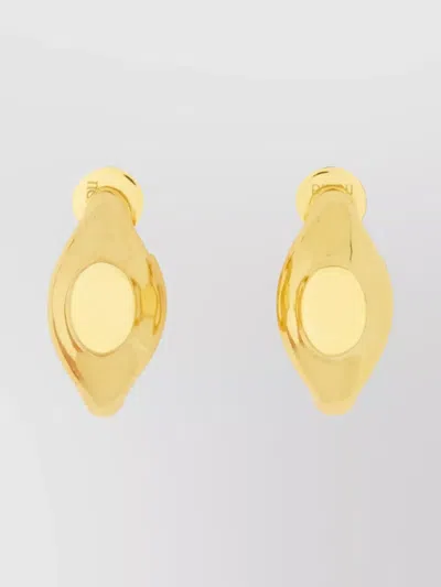 Patou Round Hoop Earrings Polished Finish In Gold
