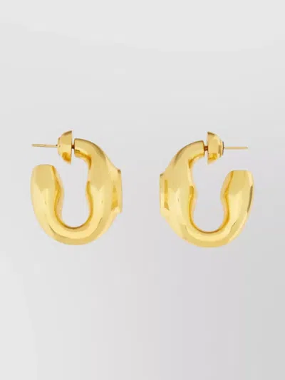 Patou Round Hoop Earrings Polished Finish In Gold