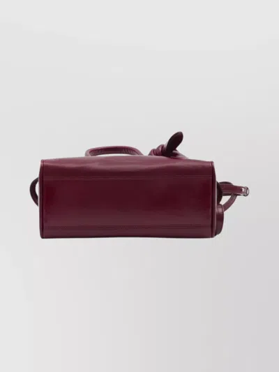 Jacquemus Le Petit Tourism In Shiny Vintage-finished Leather Bags In Burgundy