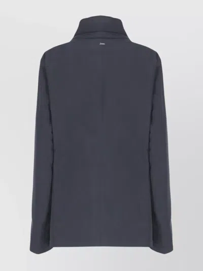 Herno Padded Jacket With High Neck And Pockets In Blue