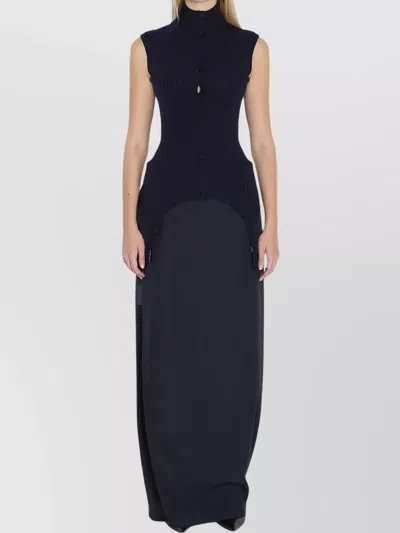 Jean Paul Gaultier Fitted Ribbed Top Featuring Lingerie Garter In Black