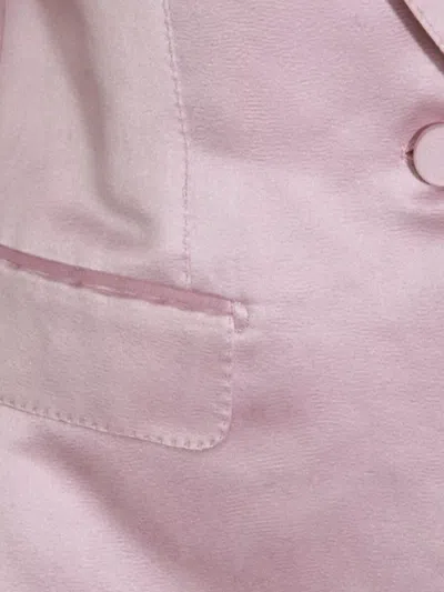 Tom Ford Satin Blazer With Notched Lapels And Pockets In Pink