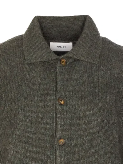 Nn07 Green Viggo Cardigan Frontal Buttons Closure In Green