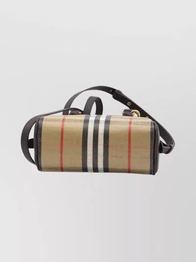 Burberry Mini Highlands Bowling Handbag And Handles In Neutral