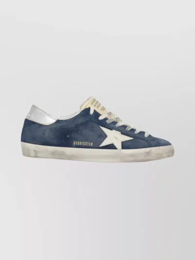 Golden Goose Sneakers Low-top Super-star In Suede In Blue