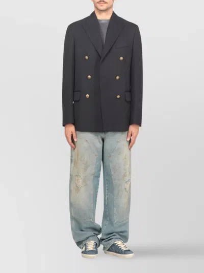 Golden Goose Sneakers Low-top Super-star In Suede In Blue