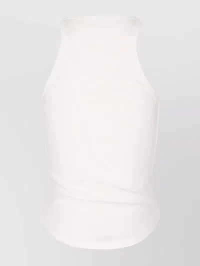 Courrèges 90s Buckle Tank Top With Metal Hardware In White