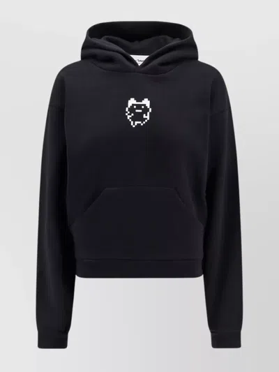 Coperni Organic Cotton Hooded Sweatshirt Featuring Embroidery In Black