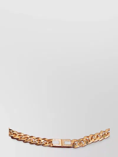 Elisabetta Franchi Cropped Sleeveless Sweater Gold Chain Detail In Burgundy