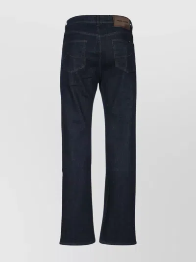 Jacob Cohen Five-pocket Denim Trousers Featuring Belt Loops In Blue