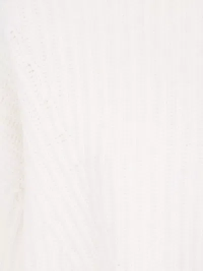 Kujten Cropped Turtleneck Sweater Long Sleeves In White