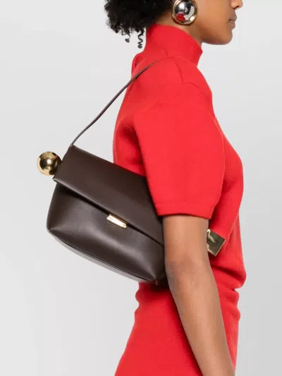 Jacquemus Round Cross-body Bag Top Handle In Brown