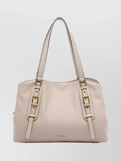 Liu •jo Chic Satchel Bag With Buckle And Handles In Neutral