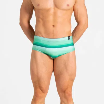 Abreu Clothing Men's Jungle Fade Slim Swim Brief In Green In Multi