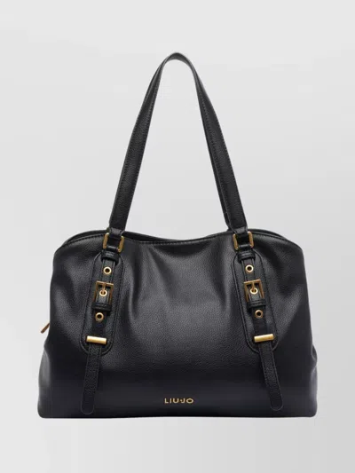 Liu •jo Medium Satchel Bag Buckle Accents In Black
