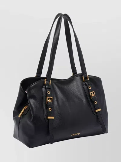 Liu •jo Medium Satchel Bag Buckle Accents In Black