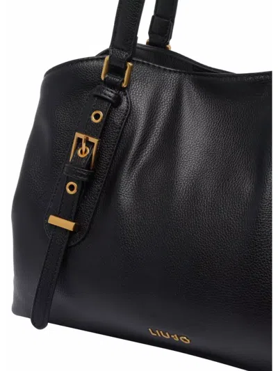 Liu •jo Medium Satchel Bag Buckle Accents In Black