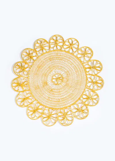 Tiramisu Luxe Lattice Bloom Metal Placemat In Gold
