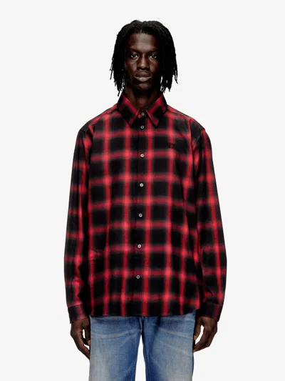 Diesel Button-up Shirt With Bold Checkered Pattern In Multi