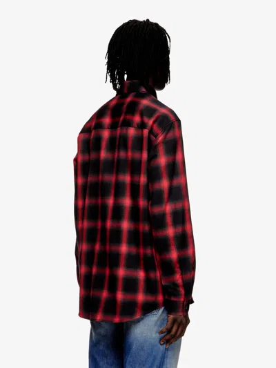 Diesel Button-up Shirt With Bold Checkered Pattern In Multi