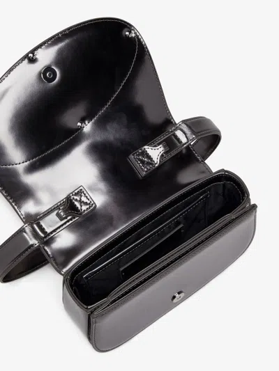 Diesel Oval-d Logo Patent Leather Shoulder Bag In Multi