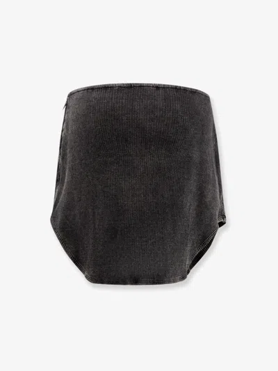 Diesel Black Denim And Jersey De-vany-s Miniskirt In Black
