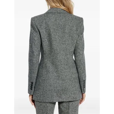 Dolce & Gabbana Tweed Jacket With Flap Pockets And Peak Lapels In Gray