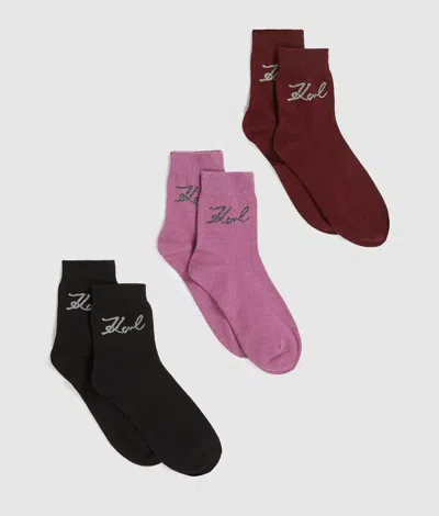 Karl Lagerfeld Signature Socks – 3 Pack In Multi