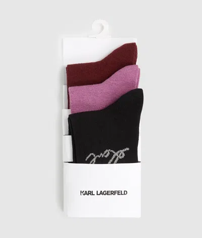 Karl Lagerfeld Signature Socks – 3 Pack In Multi