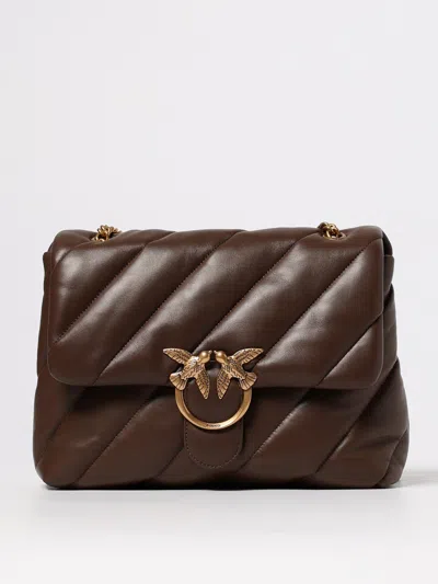 Pinko Quilted Leather Shoulder Bag In Black