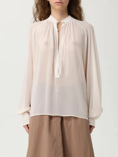 Liu •jo Liu Jo Ivory Blouse From Semi-transparent In White